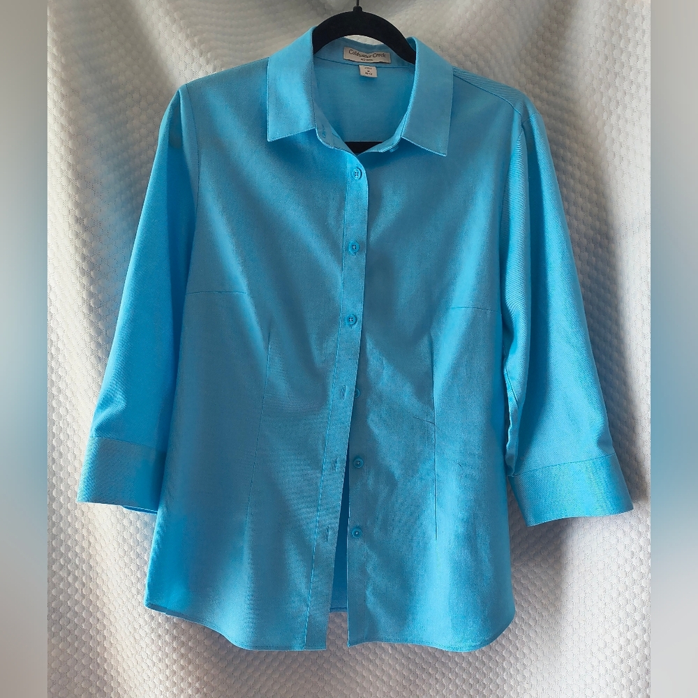 Coldwater Creek Sky Blue Button Down Top